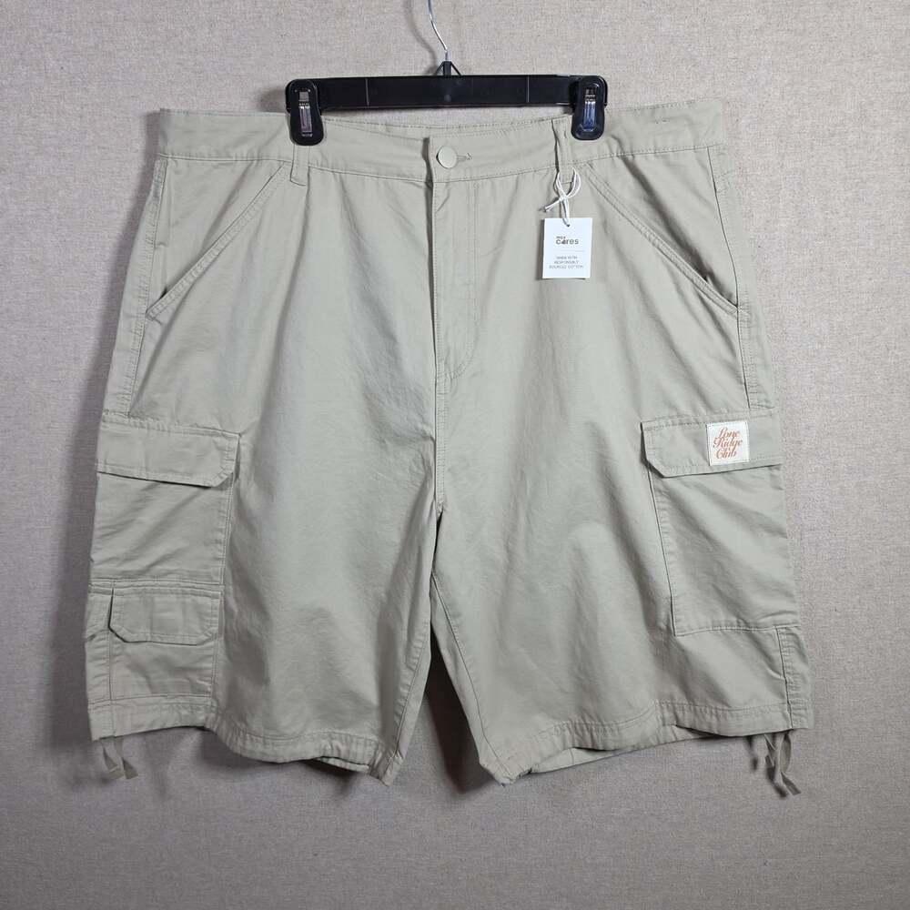 Max Cargo Shorts Max Cares Cotton Beige size 2XL 42" Waist Multi Pocket Utility
